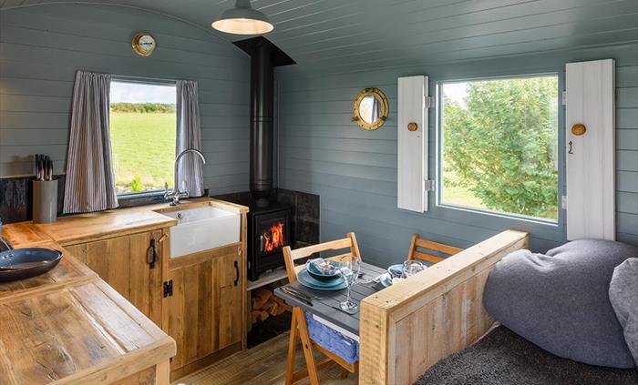 Interior of Susanna - Brook Cottage Shepherd Huts
